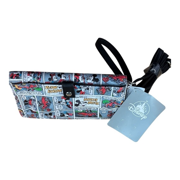 Disney Parks Mickey Mouse Comic Strip Wallet with Wristlet and Crossbody Strap - Picture 5 of 12